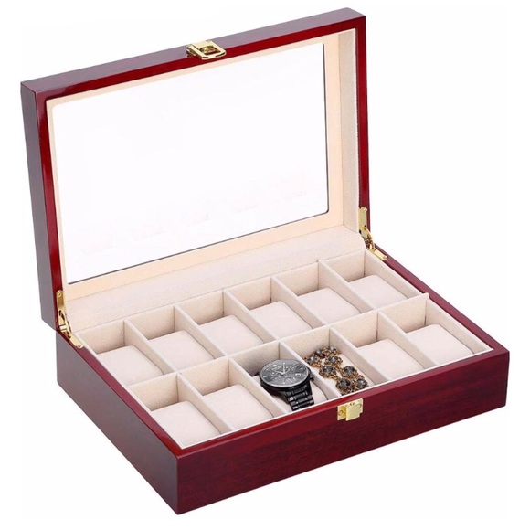 Beautiful Wooden 12 Slot Watch Jewelry Box - Picture 3 of 5